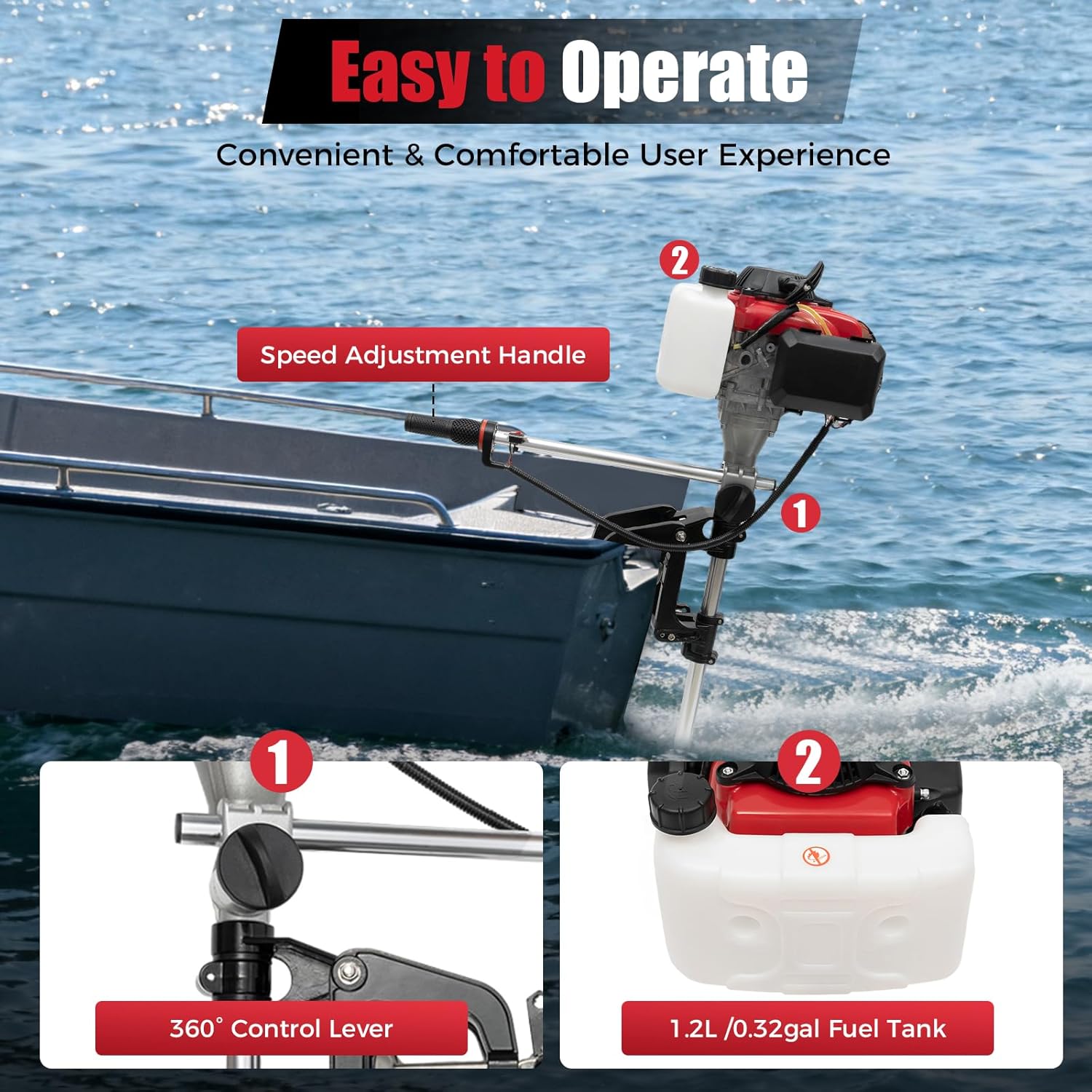 Fishing Boat Outboard Motor - Motor fueraborda de 4HP, motor marino