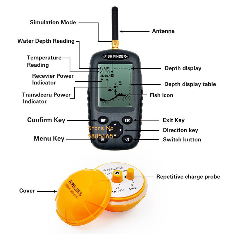 Sonda de Pesca Inteligente y P - Fishing Boat Depth Finder reseña y precio
