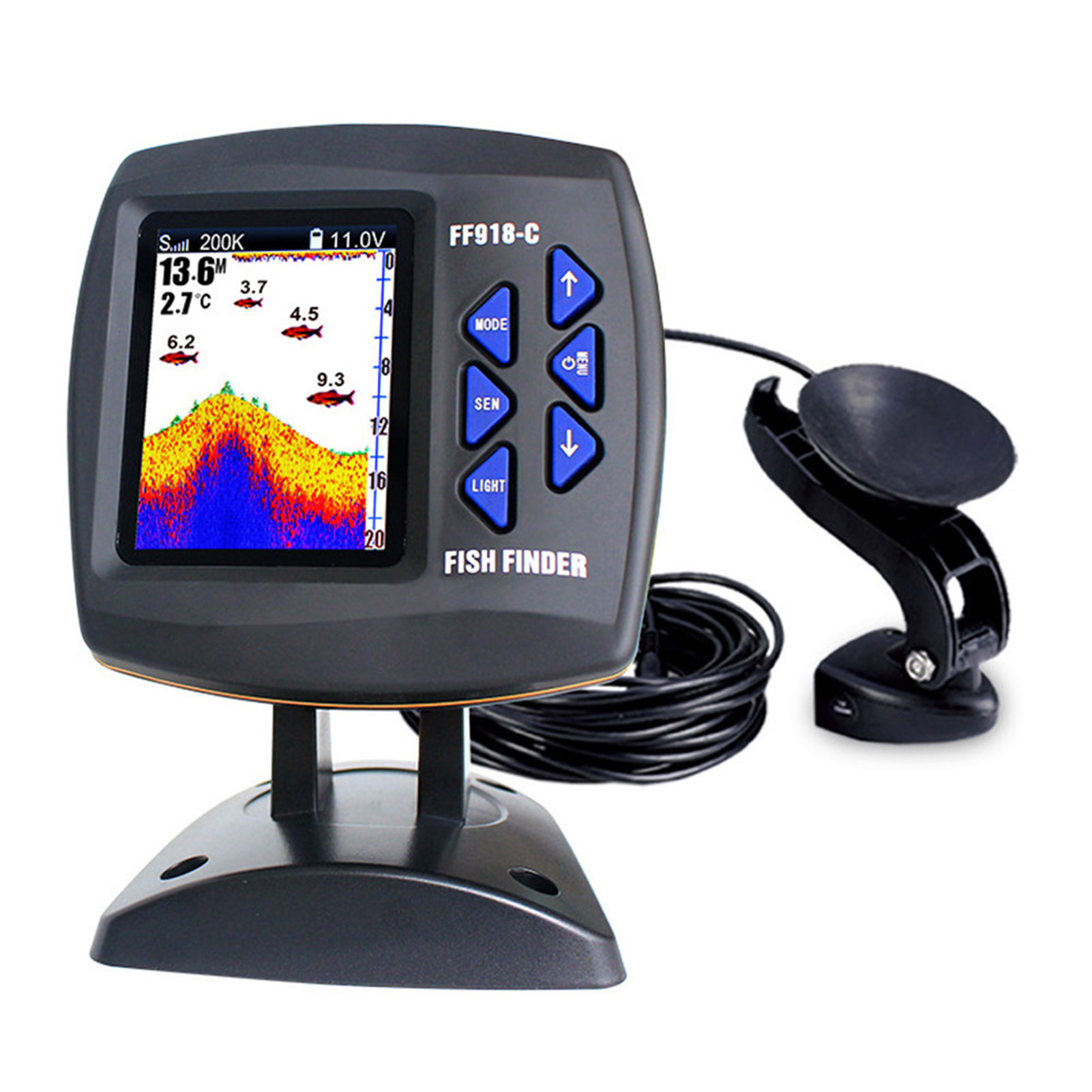 Buscador de peces con cable co - Fishing Boat Depth Finder reseña y precio