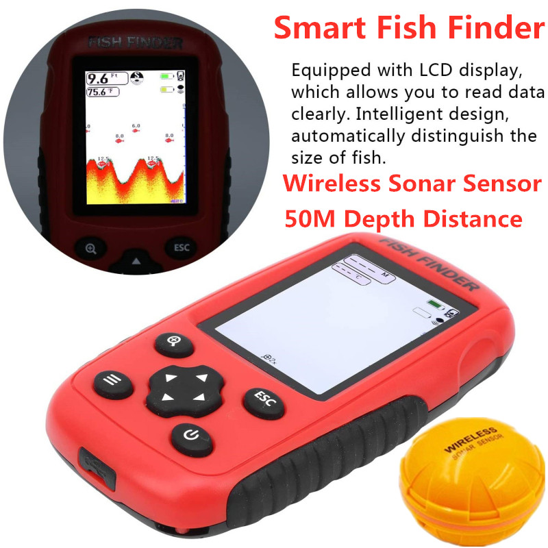 Buscador de peces inalámbrico  - Fishing Boat Depth Finder reseña y precio