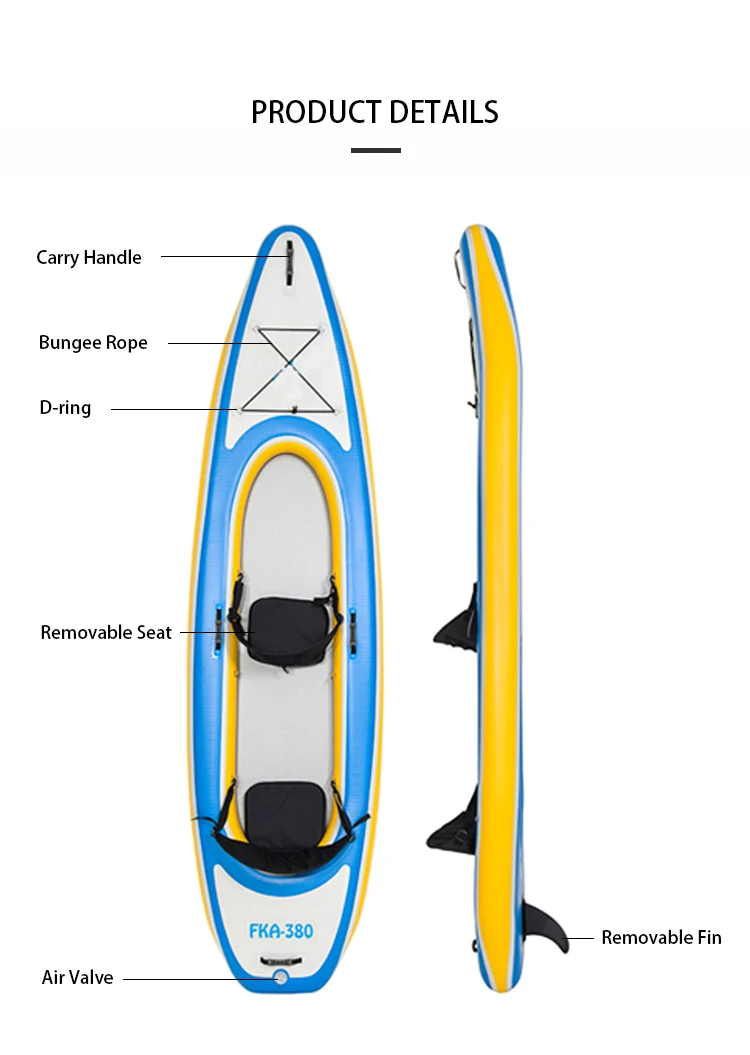 Kayak de mar doble inflable de - Fishing Boat Paddle reseña y precio