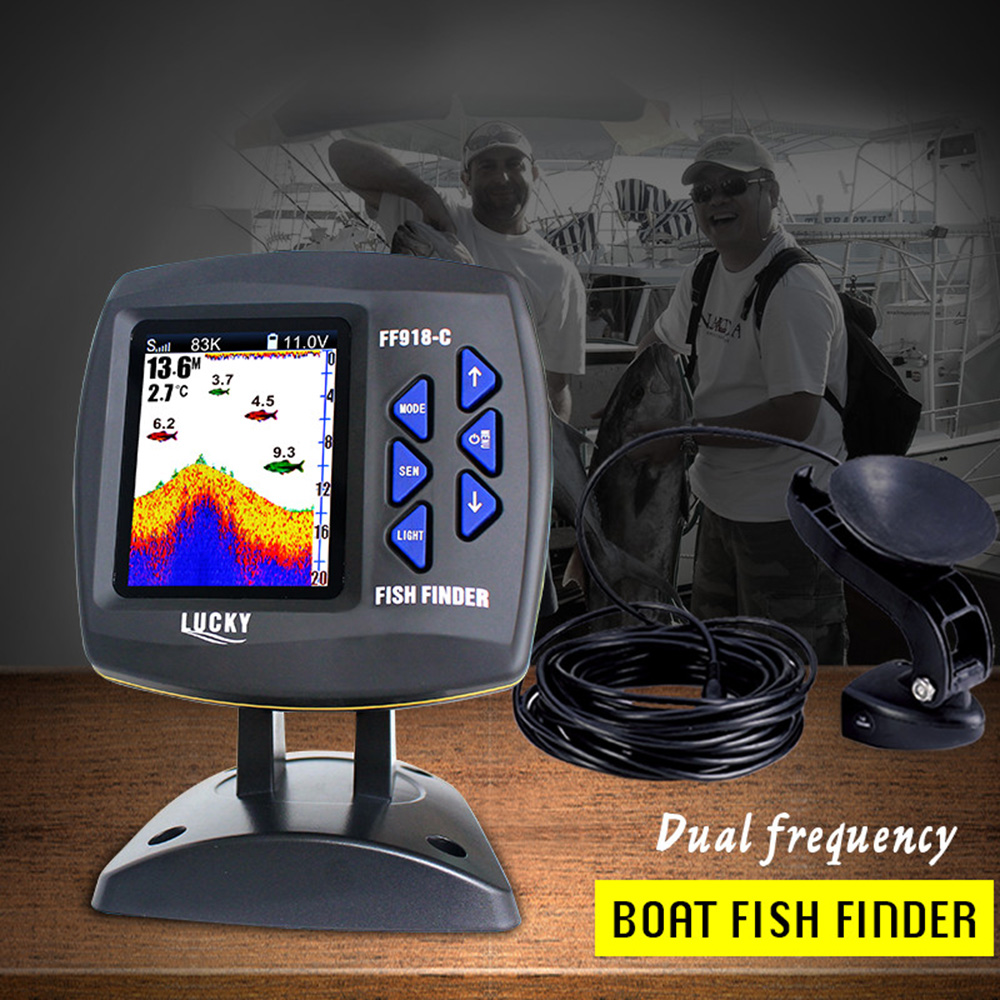 Localizador de peces con cable - Fishing Boat Depth Finder reseña y precio